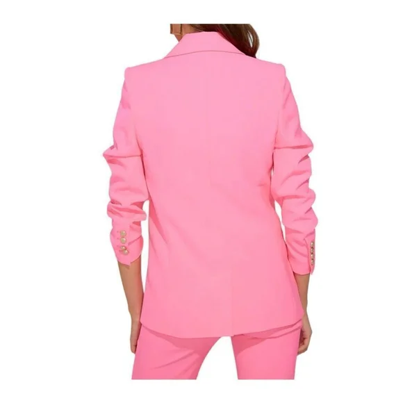 Generation Love Leighton Double-Breasted Crepe Blazer in Cotton Candy Size XS Blazers & Suit Jackets